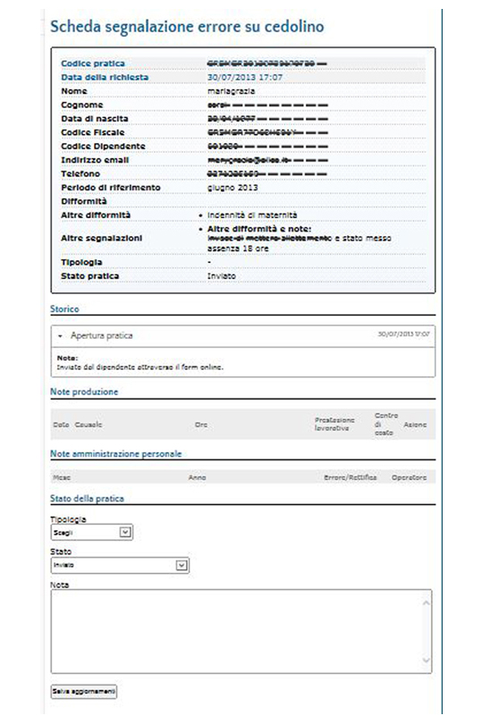 Screen Shot Scheda Gestione Difformità Screen Shot Scheda Gestione Difformità